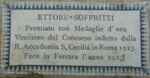 Ettore Soffritti Violin, 1923