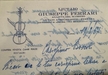 Giuseppe Ferrari Carta intestata