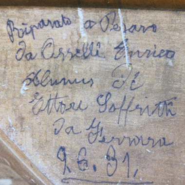 Scritta interna di un restauro
