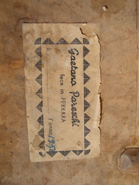 Gaetano Pareschi - Etichetta