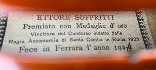 Ettore Soffritti Violin, 1924